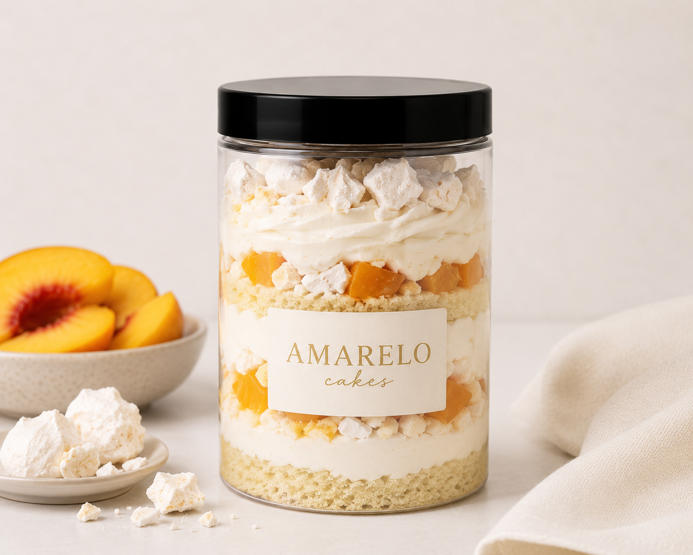 Chajá Original Cake Jar — Vanilla Sponge, Peaches & Homemade Meringue | Las Vegas