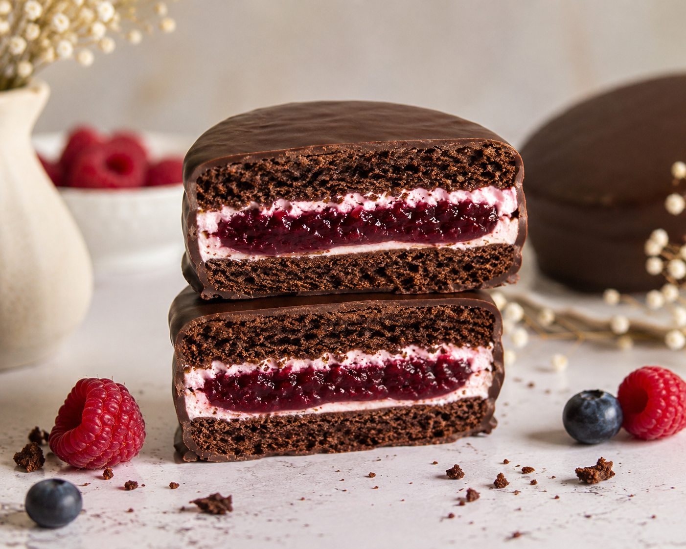 Velvet Berry Alfajor — Dark Chocolate, Dulce de Leche & Mixed Berry | Las Vegas